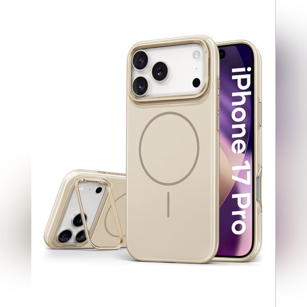 iPhone 17 Pro Case w/ MagSafe & Kickstand | Slim Shockproof Cover White